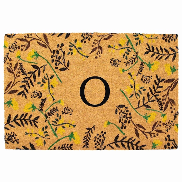 Calloway Mills Monogram Door Mat, Black, Yellow, Green, Natural, 24 in W x 36 in L 105082436O - main